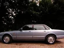 1996 jaguar xj6.  Not my actual car.  Mine was light blue with ivory interior.  The same basic color scheme as my current S-Type.