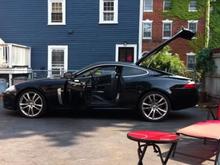 Getting ready to Give her a shower..    the car.