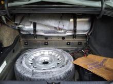 Fuel tank put back in, pulled it out and cleaned old fuel out of it. Checked that the fuel pump still operates before reinstalling the tank. It was not fun to get out and back in.