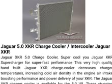 The upgraded intercooler on order