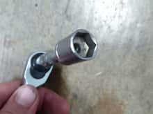 Here's the Taiwan 1/2" socket I used to get at the hard to get bolt on the oil pan, just for kicks...