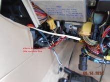 vacuum line coming/going into center console
