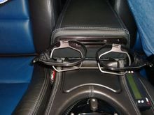Cup holders out open.