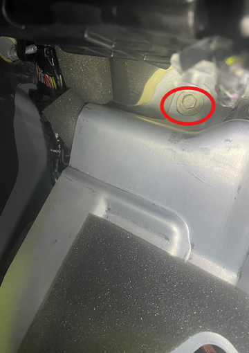 One of two upper 10mm bolts.