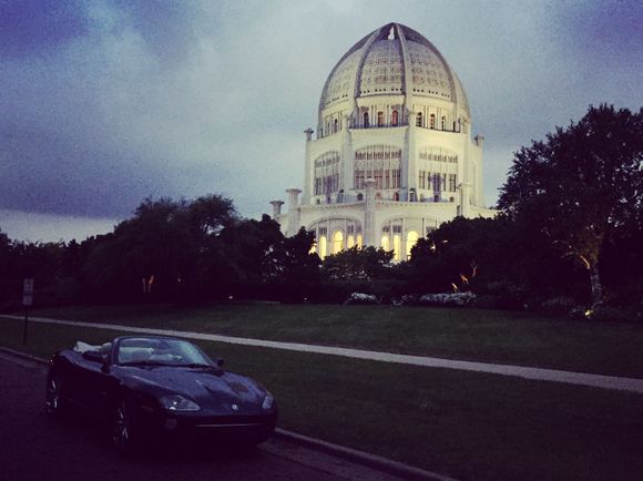 Showing off at the Bahai Temple in Wilmette, IL