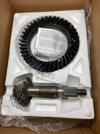The gears, plus I dropped off shims, bearings, races, new everything, come to think of it, I didn’t see the new yoke,,,,, guess I’m gonna be digging after dinner to see if it’s still here!