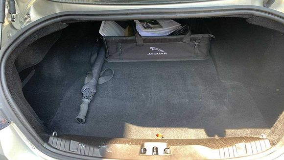 Clean trunk and logo'd storage box.