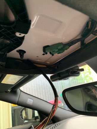 Spare Fakra plugs. I have to unclip them and move them forward to create extra room for garage remote board. Wrapped them in cloth tape to stop rattles