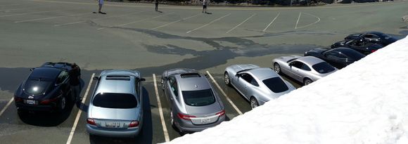 Chillin by the snowbank.