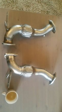 Fresh made downpipes in stainless steal :D