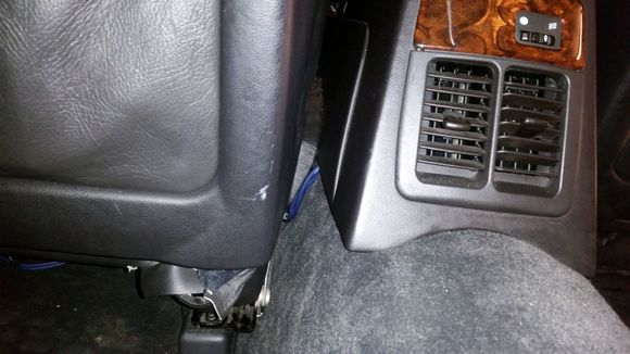 Rca cables pulled under the seat..  not visible when seat is in its normal position