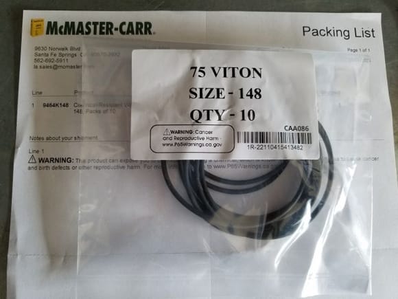 O-Rings from McMaster-Carr