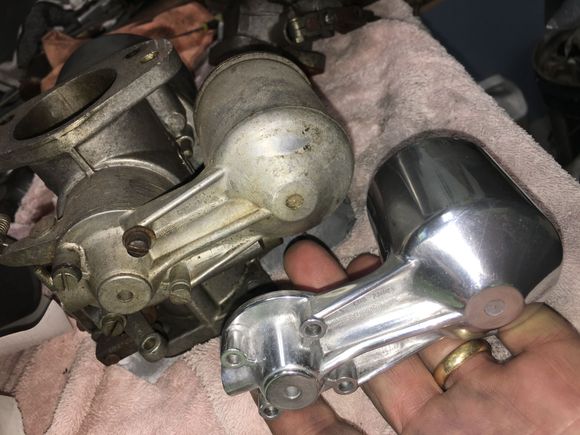 Before and after polishing 