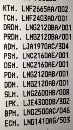 This is from my 03’ SV8. The notable difference from our labels is on yours the ‘ADM’ (Adaptive Dampening Module) is not listed. 
