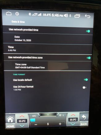 Date and time settings do control the instrument cluster clock settings 