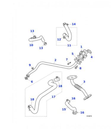 JLR parts book Outlet hose #17 original