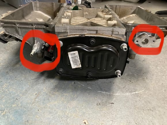 This is the back of the blower you’ll want to keep an eye on. The left has a vacuum port as well as an electrical plug to disconnect. The right you may have a hose bolted on there (the F types are anyways) or maybe just a delete plate. 