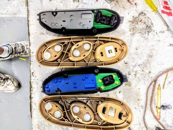 Driver's side above, passenger side below