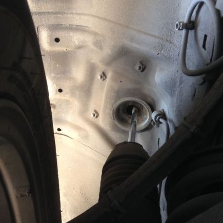 As seen from below. Bushing fallen off.