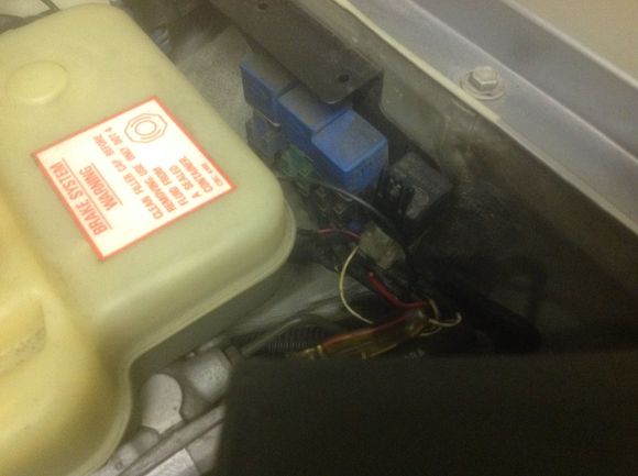 Black relay on RHS is warm to touch