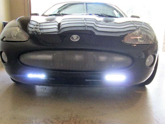 Phillips LED Daytime Running Lights in the lower opening of the 2005/2006 XKR