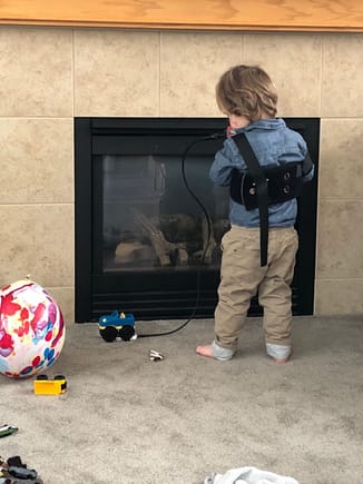 Grandson learning to use the bore scope on his truck