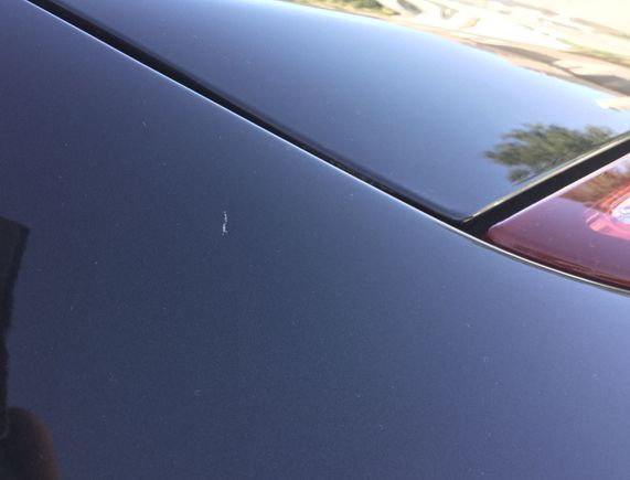 Small ding driver's "C" pillar
