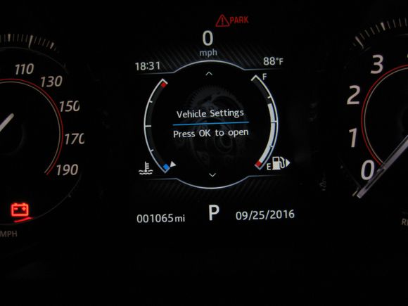 Vehicle Settings display