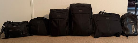 F-Type fitted luggage plus Tumi.
ALL bags are full except the Tumi backpack.