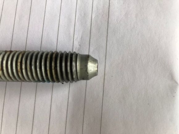 Dog bolt end not fully threaded. C2Z2226