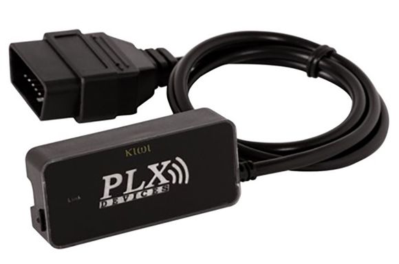 PLX Kiwi 2 showing connector for OBD II port and small "wake up" button