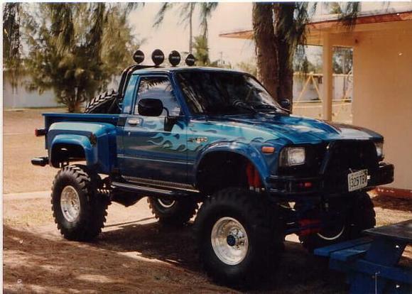 Toyota with 350 chevy. Fun project