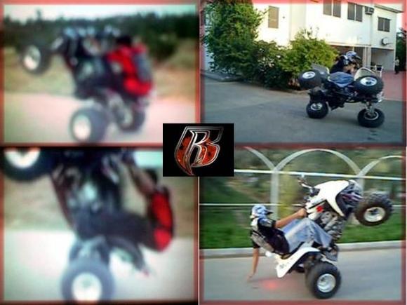 love ATVs thats me rideing my suzuki Z400
&amp; my friend's yamaha YFZ