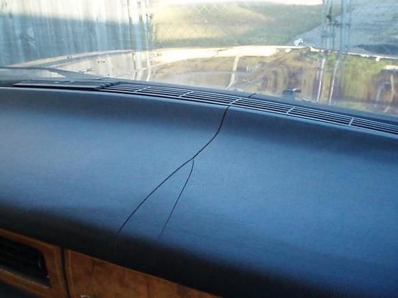 Cracked dash caused by heat exposure