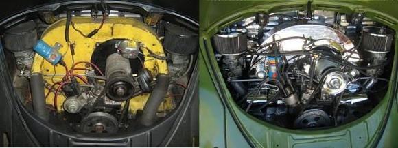 Engine before and after my restoration
