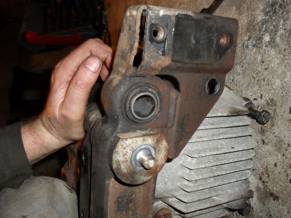 The flat side of the spacer/washer.