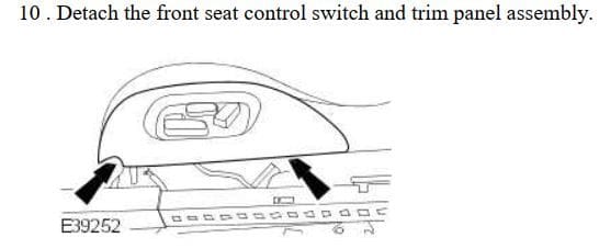 Seat control switch panel removal