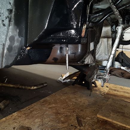 A bolt I cut the head off rather than break like the other side.