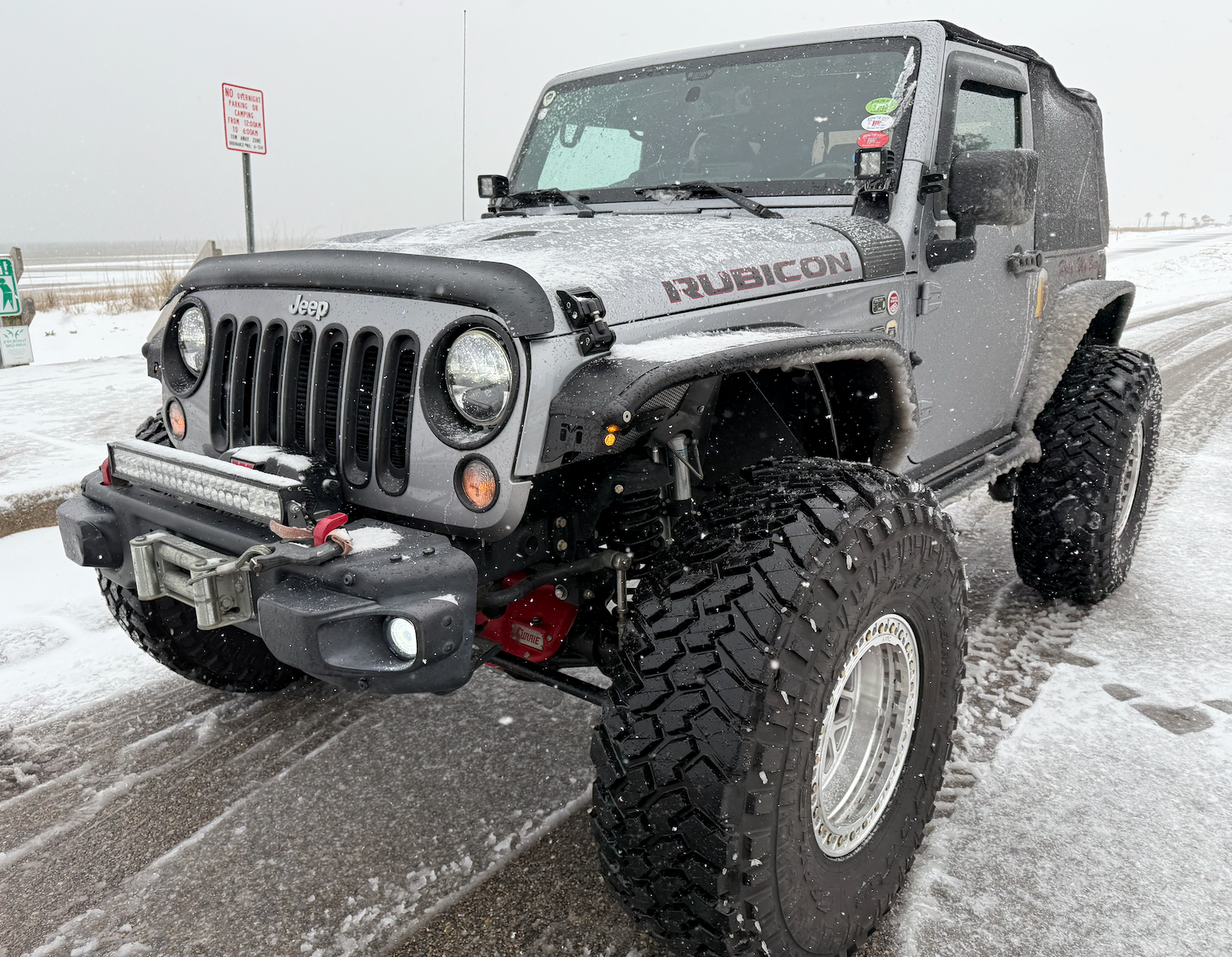 This was from last week's rare snowstorm. Yes, that is the Mississippi Gulf Coast in the background. Snow at the beach. You don't see that everyday!
