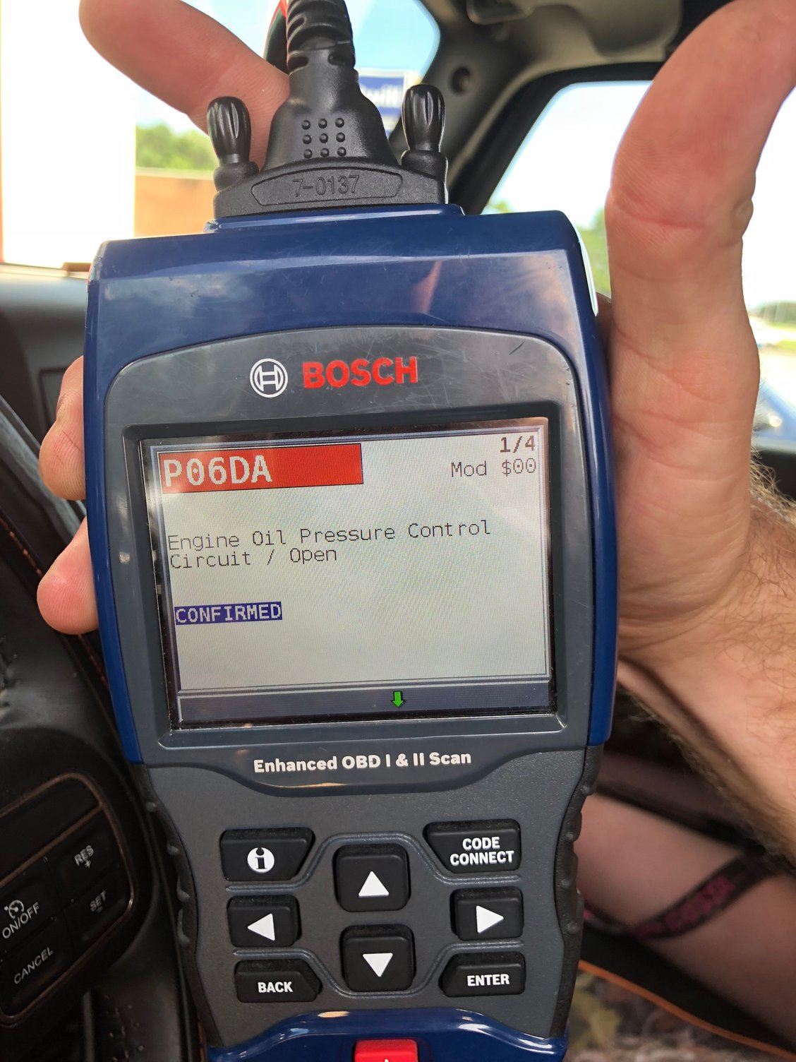 Engine Oil Pressure Control Circuit Open The top