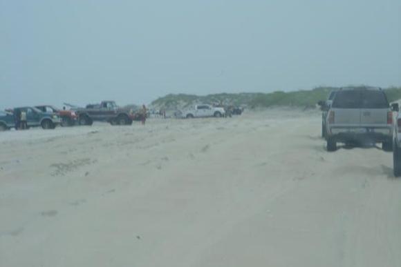 Driving on the beach.