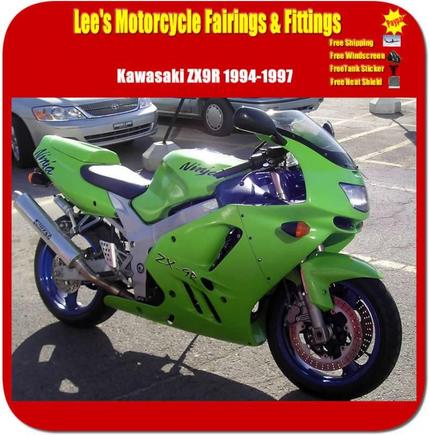 kawasaki ninja zx9r 1994 1997 fairing 08 classcal full grenn design