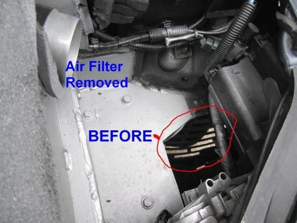 Before Deflector Shield, Air Filter Removed.