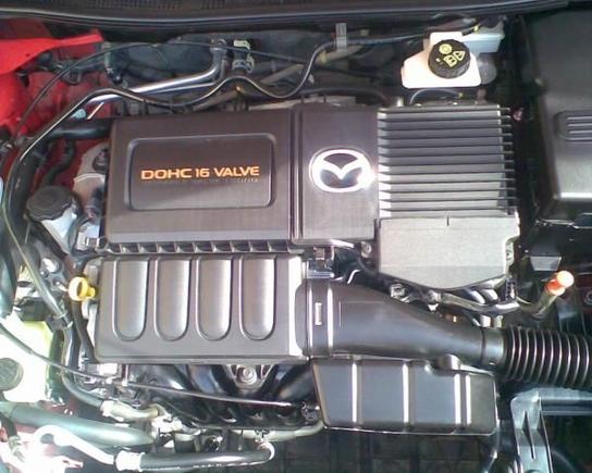 1.8 16V (Z6 engine) of mazda3, low fuel consumption, combination of automatic transmission and manual mode for better and fast power pick up.