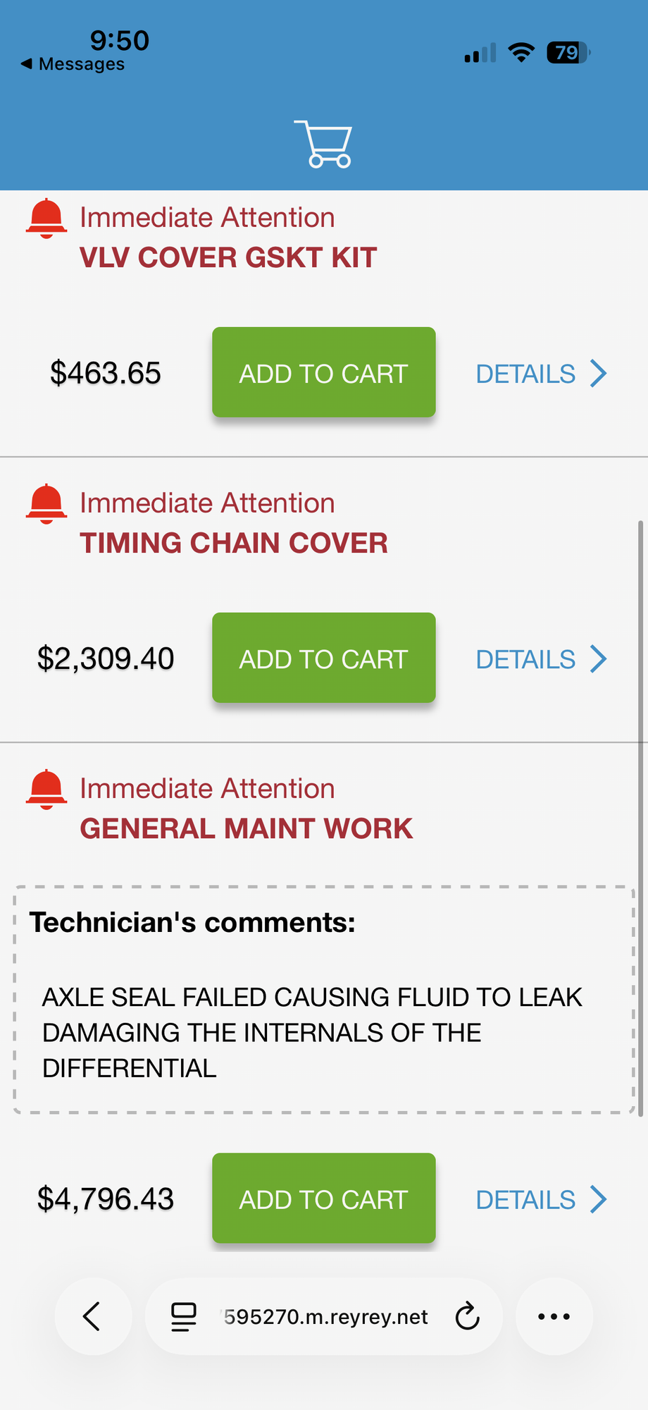 The quoted work repair for the car.