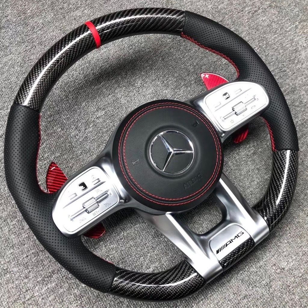 Steering/Suspension - Mercedes Benz AMG Carbon Black Leather Red Line Steering Wheel - New - 2012 to 2020 Mercedes-Benz All Models - Kowloon, Hong Kong