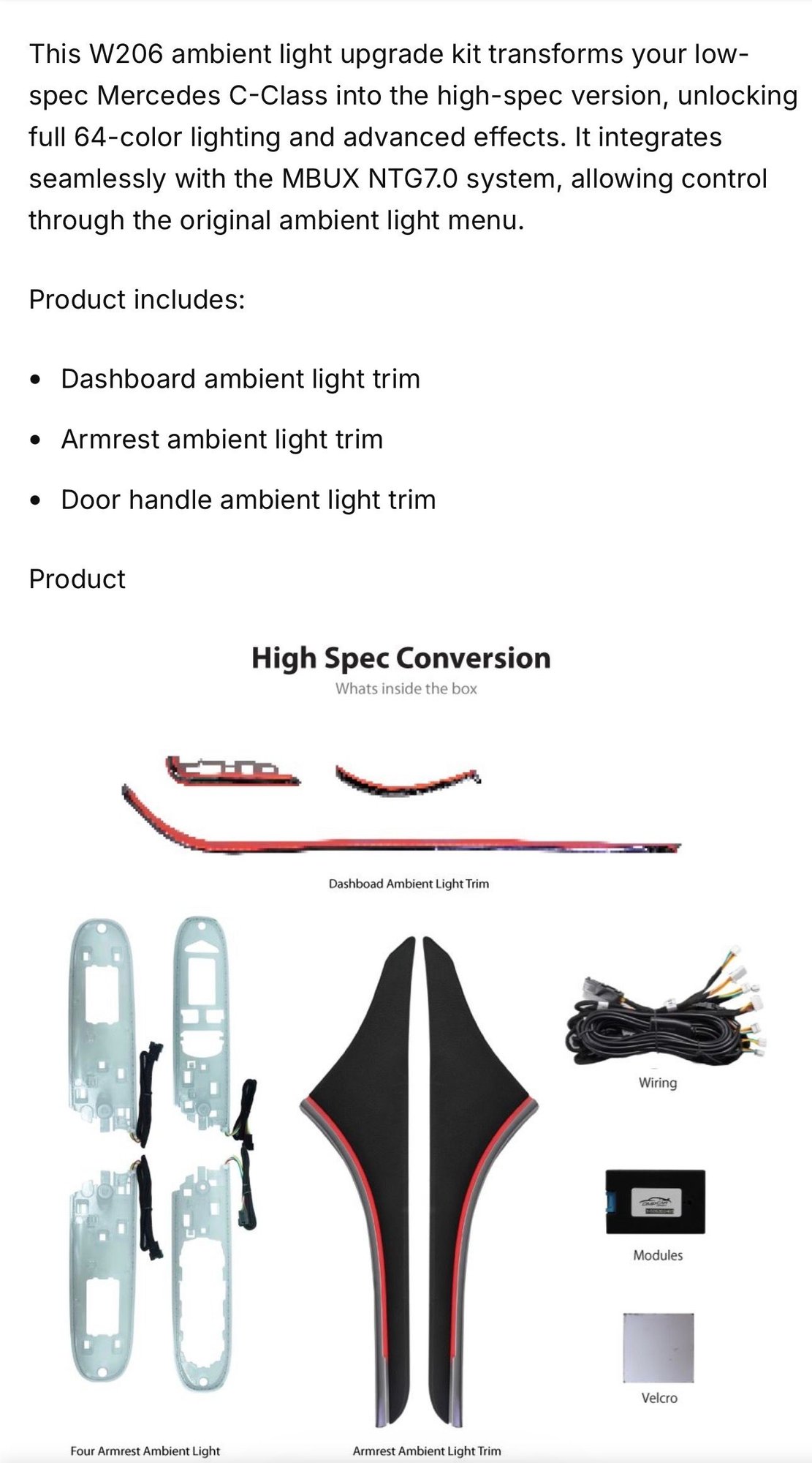 Lights - W206 / C Class Enhanced Ambient Lights - New - 2021 to 2026 Mercedes-Benz C-Class - Hellertown, PA 18055, United States