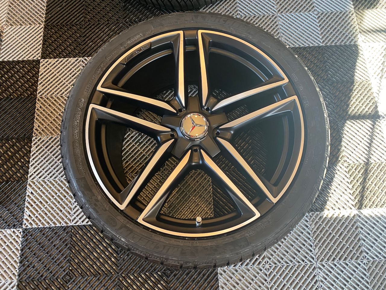 Wheels and Tires/Axles - 20" Mercedes AMG E63 E63S Wheels Rims OEM SET of 4 Black + Michelin Winter Tires - New - 2018 to 2020 Mercedes-Benz E63 AMG S - Olathe, KS 66062, United States