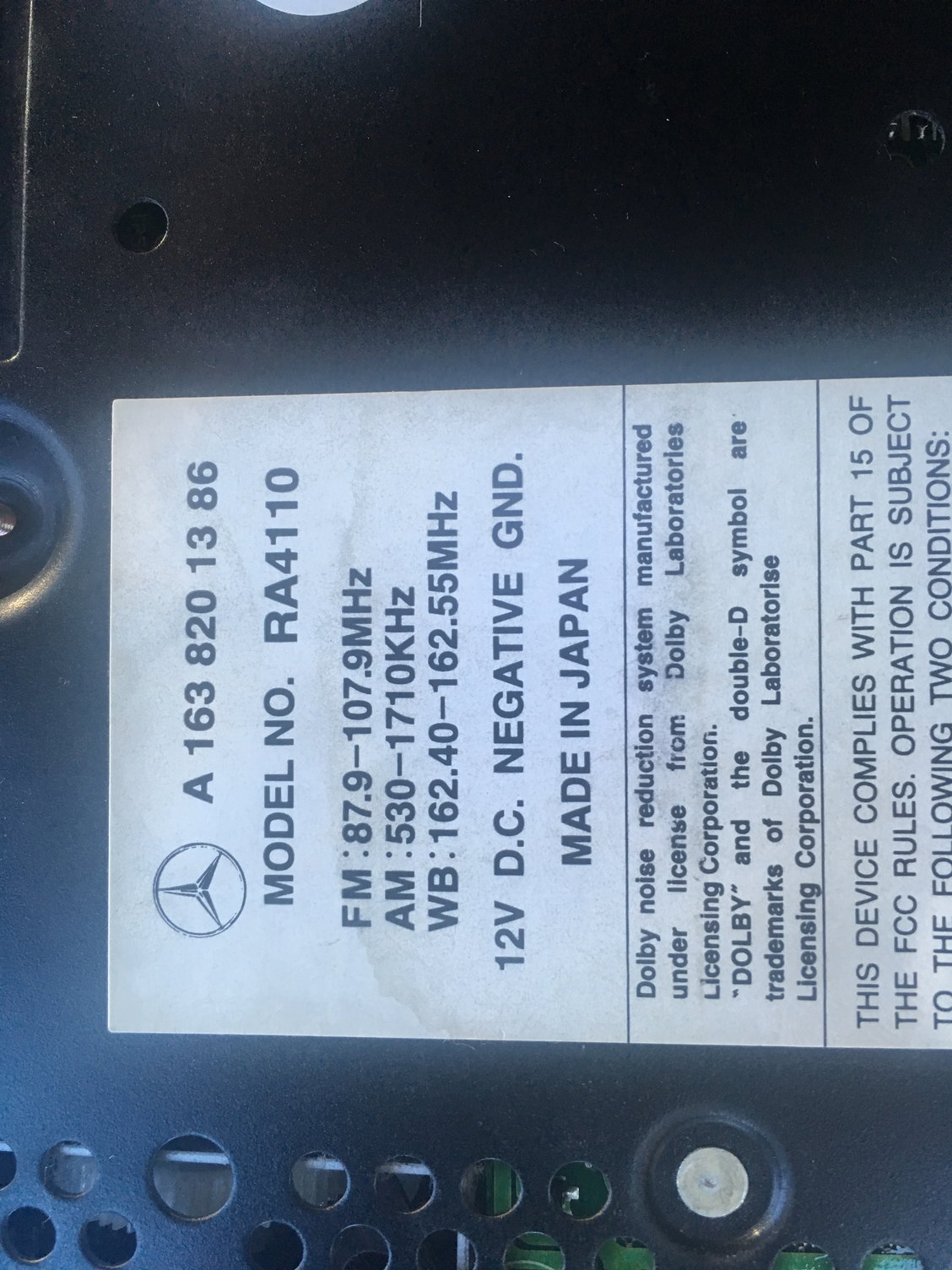 I have the serial number, can someone confirm radio code