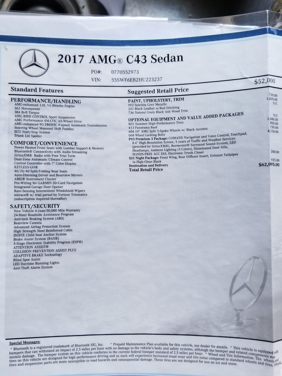 2017 Mercedes-Benz C43 AMG - 2017 AMG C43, 6K miles - Used - VIN 55swf6eb2hu223237 - 6,100 Miles - 6 cyl - AWD - Automatic - Sedan - Norwich, CT 06360, United States